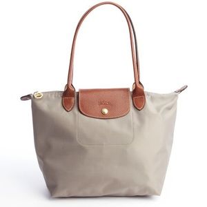 LONGCHAMP ‘Small Le Pliage’ Shoulder Tote Grey